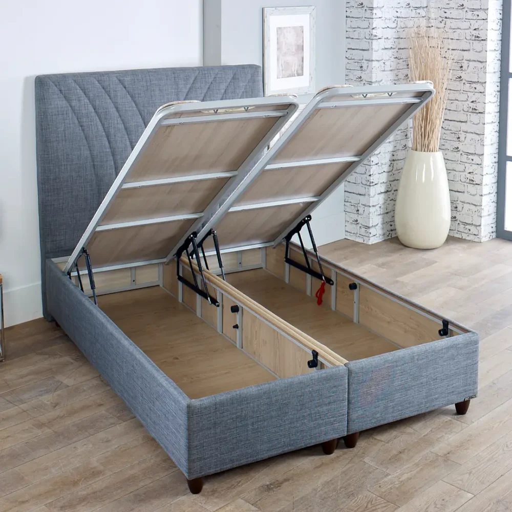 Sunrise Solid Base Ottoman Bed Dual Storage Compartments - Image 3